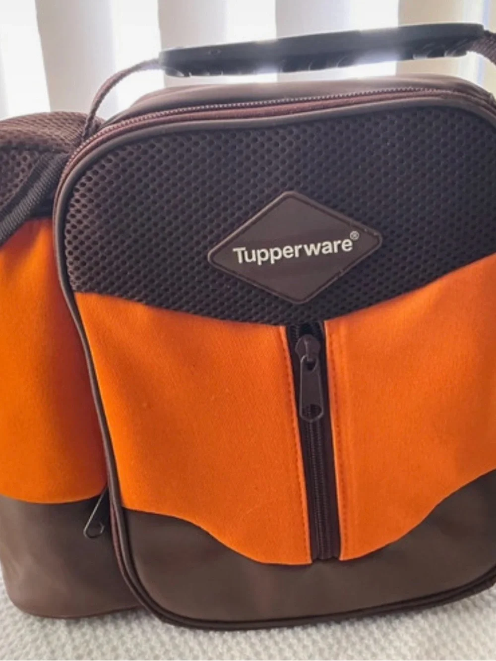 authentic, retro-styled Tupperware Insulated Lunch Bag with Beverage Holder